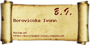 Borovicska Ivonn névjegykártya